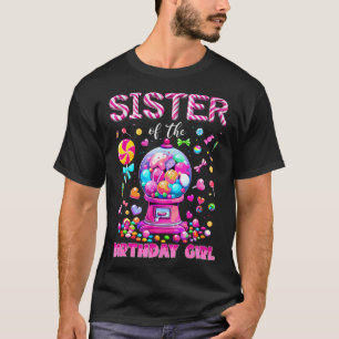 Camiseta Irmã Da Garota De Aniversário Doce Aniversário Doc