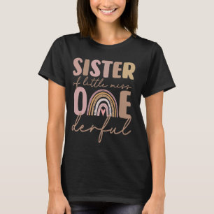 Camiseta Irmã da Menina Maravilha Primeiro Aniversário Boh