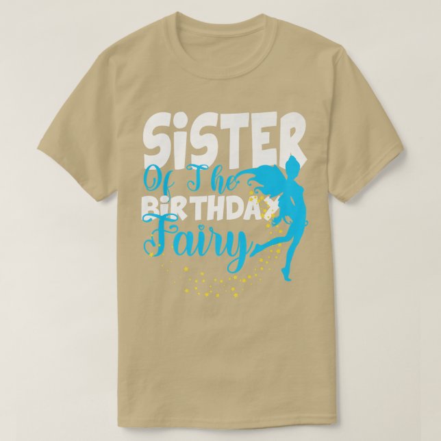 Camiseta Irmã da Praça de Aniversário da Fada de Aniversári (Frente do Design)