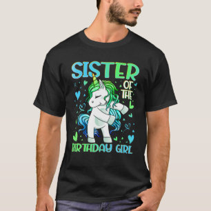Camiseta Irmã Da Rapariga De Aniversário Flagindo Irmã D