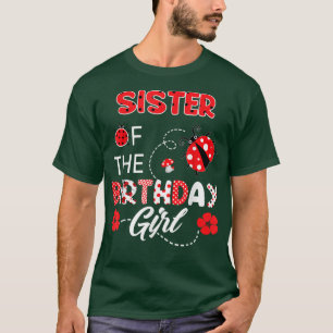 Camiseta Irmã Da Rapariga De AniversárioFamília Ladybug Ani