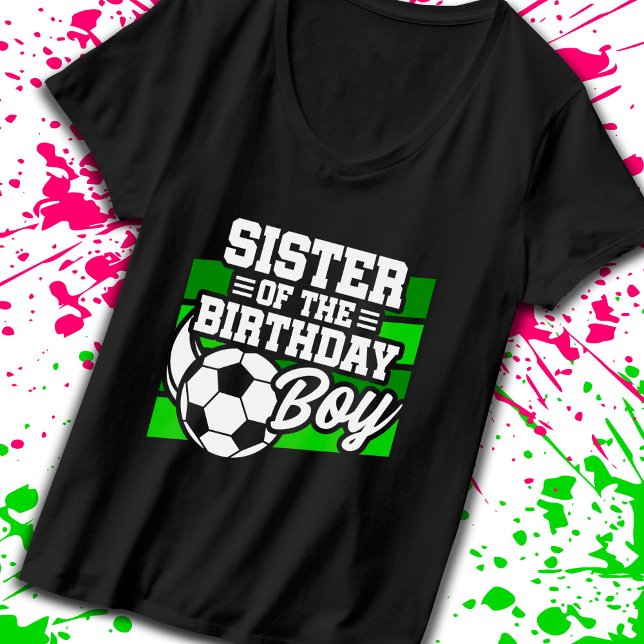 Camiseta Irmã de Aniversário do Futebol - Aniversário do Fu (Criador carregado)
