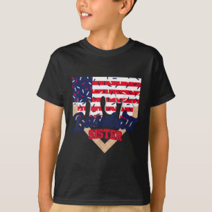 Camiseta Irmã de beisebol gotejante sorvete dia de jogo de