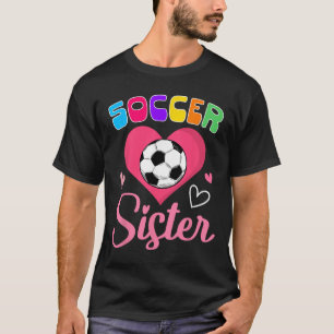 Camiseta Irmã de Futebol Fofa Coração