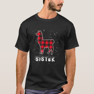 Camiseta Irmã de Lhama Xadrez Pijama Família Grupo Correspo