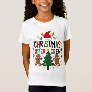 Camiseta Irmã de Natal Tripulação Festiva Gingerpão Amigos