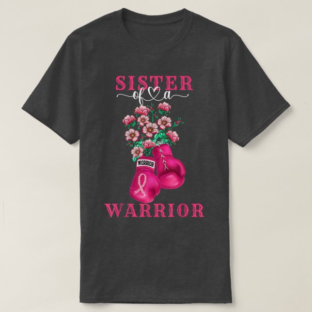 Camiseta Irmã De Um Apoio À Consciência Do Cancer Da Mama D (Frente do Design)