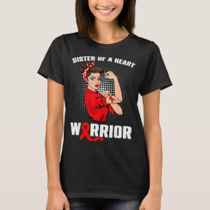 Camiseta Irmã De Um Guerreiro Do Coração Doença Cardíaca Co