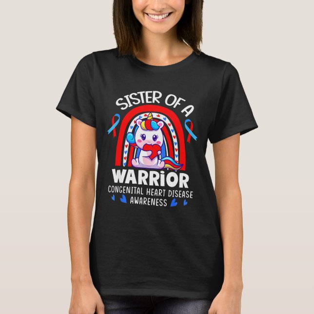 Camiseta Irmã de um Guerreiro do Coração Semana Chd Doença  (Frente)