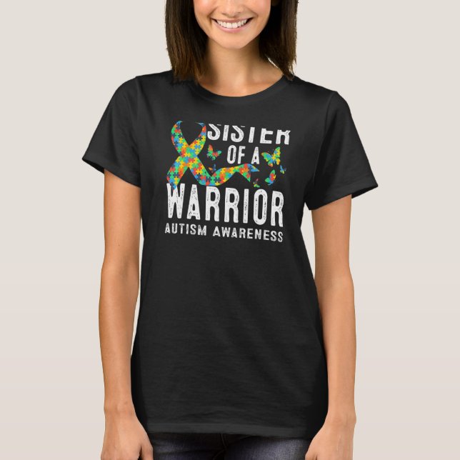 Camiseta Irmã De Um Quebra-cabeça De Consciência Do Autismo (Frente)