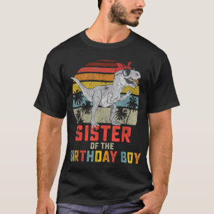 Camiseta Irmã Dinossauro do Aniversário que Corresponde à F