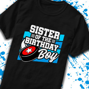 Camiseta Irmã do Aniversário do Hockey dos Meninos de Anive