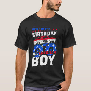 Camiseta Irmã Do Aniversário, Monstro Americano De Meninos 