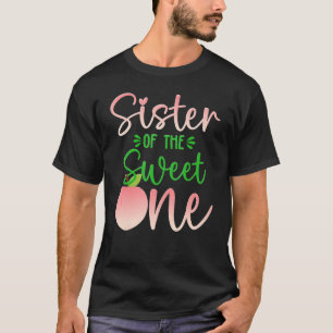 Camiseta Irmã Do Aniversário Um Pêssego 1rua Fruta De Verão