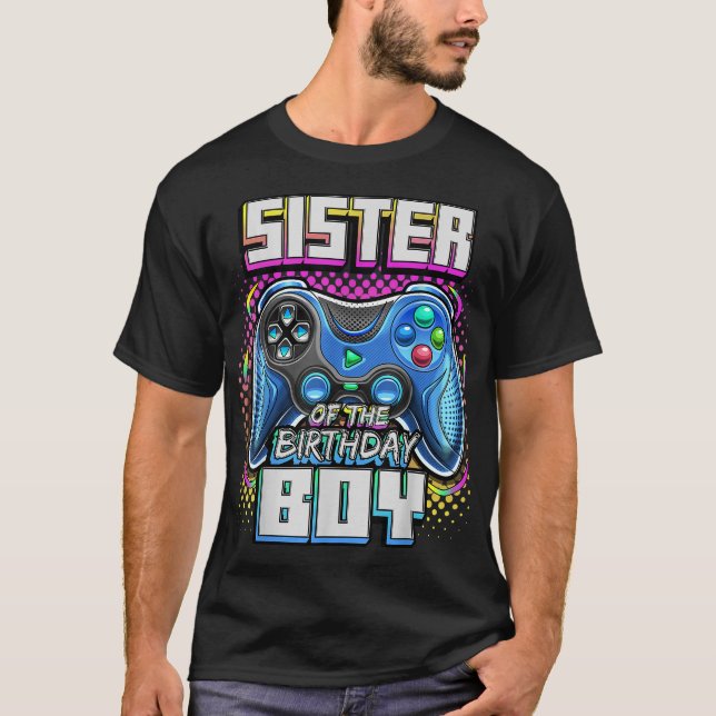 Camiseta Irmã do Aniversário Vídeo da Família Matching G (Frente)