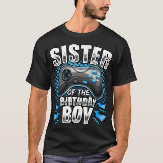 Camiseta Irmã do Birthday Boy Matching Video Game Bir