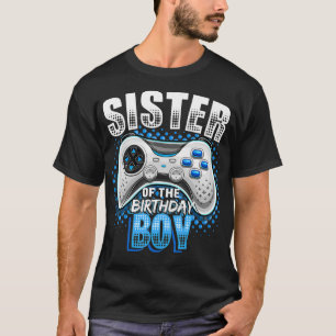 Camiseta Irmã do Birthday Boy Matching Video Game Bir