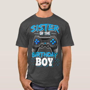 Camiseta Irmã do Birthday Boy Matching Video Game Bir