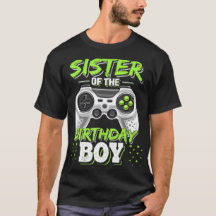Camiseta Irmã do Birthday Boy Matching Video Game Bir