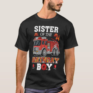 Camiseta Irmã Do Bombeiro Bombeiro Bombeiro Do Aniversário