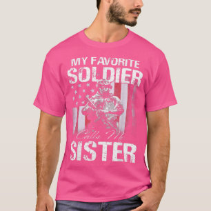 Camiseta Irmã do Exército Orgulhosa Meu Soldado Favorito Me