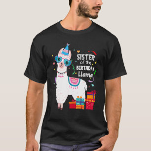 Camiseta Irmã Do Llama De Aniversário Correspondência Fami