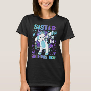 Camiseta Irmã do Menino da Festa de aniversário Dabbing Uni