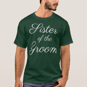 Camiseta Irmã do noivo, Letra White Script, Casamento