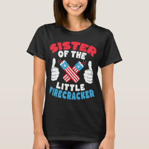 Camiseta Irmã do Pequeno Firecracker 4 de julho
