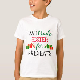 Camiseta Irmã do Presente para Crianças de Natal