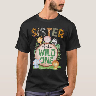 Camiseta Irmã Do primeiro aniversario Safari Woodlan Selvag