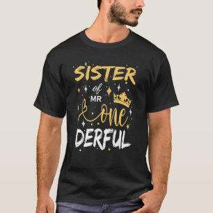 Camiseta Irmã do Sr. One Derful Party Matching Family 1rua