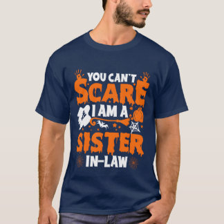 Camiseta Irmã em Direito Festa de Dia das Bruxas