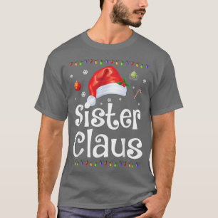 Camiseta Irmã Engraçada Claus Papais noeis de Pijama de Nat