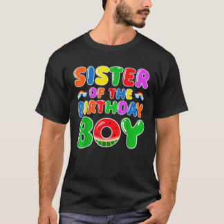 Camiseta Irmã Engraçada Do Menino Do Aniversário Melancia A