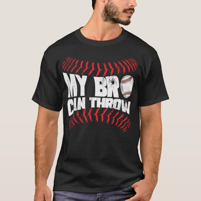 Camiseta Irmã Engraçado Baseball Pitcher (Frente)