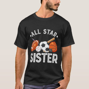 Camiseta Irmã Estrela do Menino do Aniversário Sketll Futeb