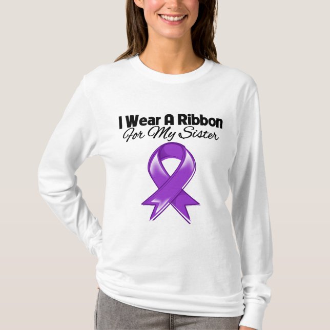 Camiseta Irmã - eu visto a fita roxa (Frente)