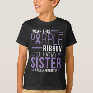 Camiseta Irmã Eu Visto Esta Sobredosagem De Fita Roxa