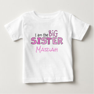 Camiseta Irmã Garota Rosa Tipografia Moderna Fofa