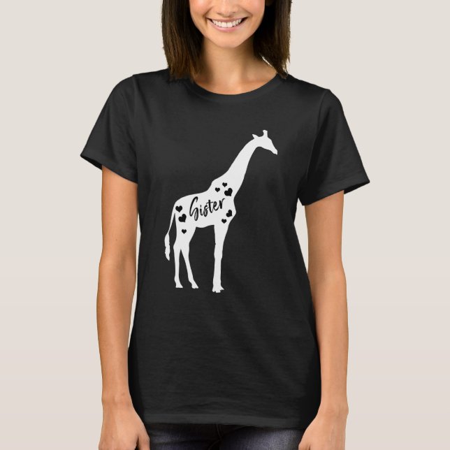 Camiseta Irmã Girafa Irmãs Dia Safari Zoo Sestra (Frente)