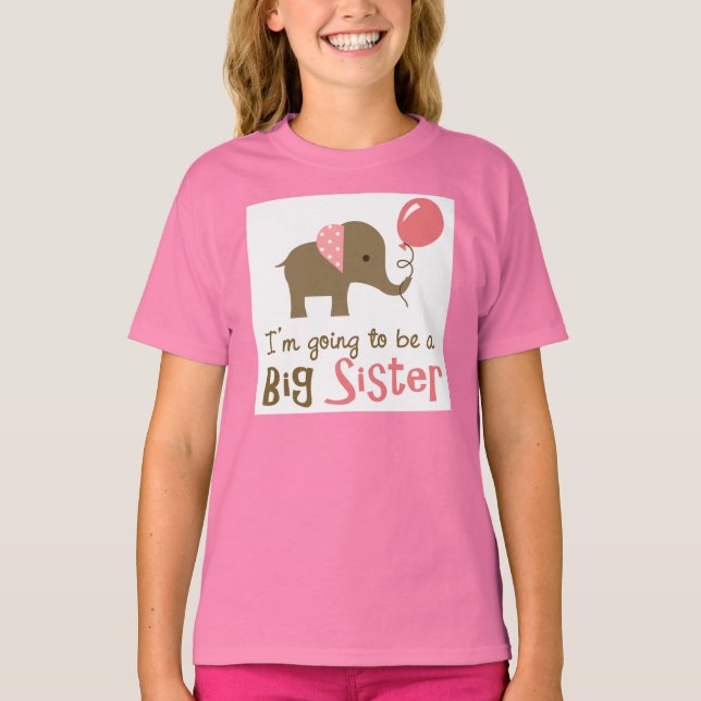 Camiseta Irmã Grande a ser - Elefante Mod (Frente)