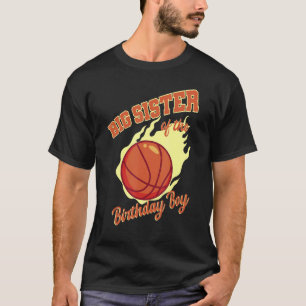 Camiseta Irmã Grande Da Família B De Basquete Birthday Boy