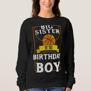 Camiseta Irmã Grande Do Aniversário De Basquete De Aniversá