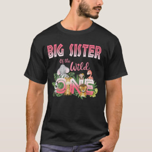 Camiseta Irmã Grande do Jardim Zoológico Selvagem de Aniver