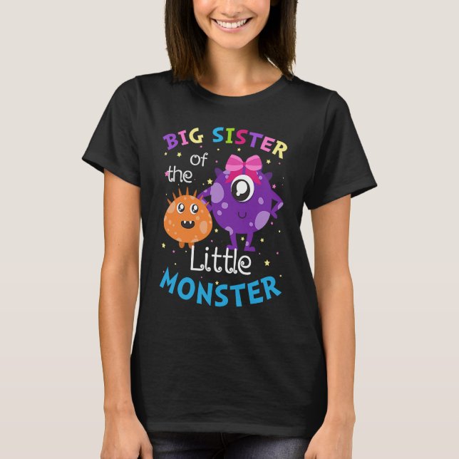 Camiseta Irmã Grande Do Monstro De Aniversário (Frente)