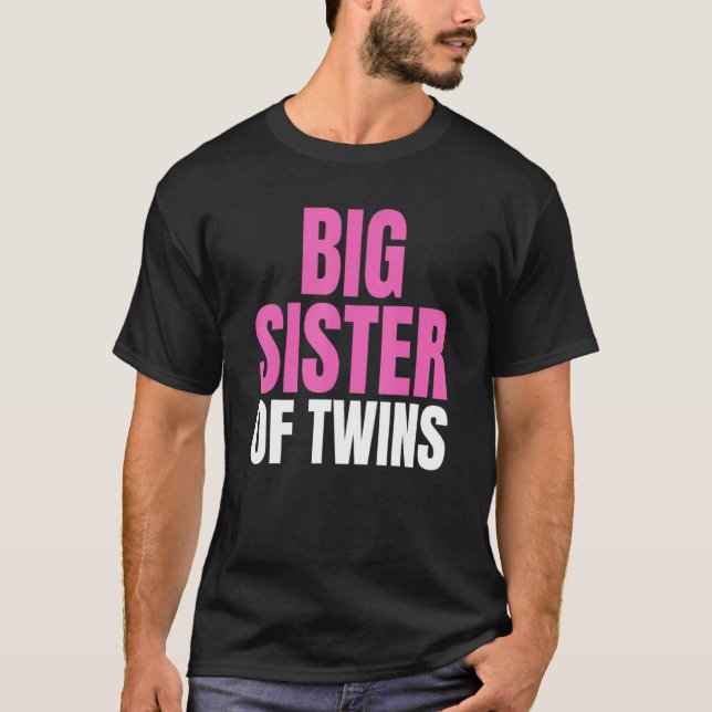 Camiseta Irmã Grande dos Gêmeos Nova Irmã Irmã Irmã Irmã Pr (Frente)