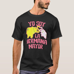 Camiseta Irmã Grande Espanhola Hermana Prefeito Cute Elepha