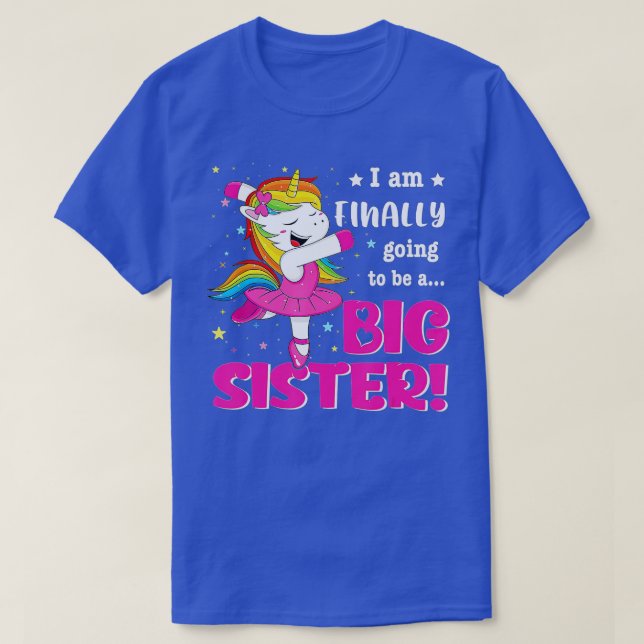 Camiseta Irmã Grande Finalmente Unicórnio Eu Vou Ser Um Gra (Frente do Design)