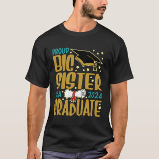 Camiseta Irmã Grande Orgulhosa De Um Formando 2024 Big Sis